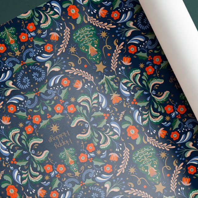 Papel De Seda Natal nórdico retrógrado (Criador carregado)