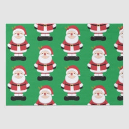 Papel De Seda Natal Papai Noel com fundo verde