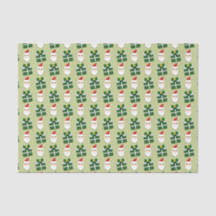 Papel De Seda Natal Papai Noel Vermelho e Verde Festivo