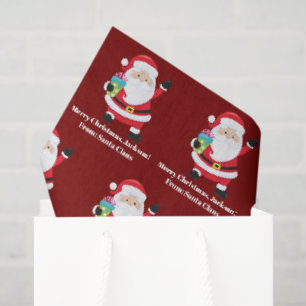 Papel De Seda Natal para Crianças Personalizadas do Red Santa Cl