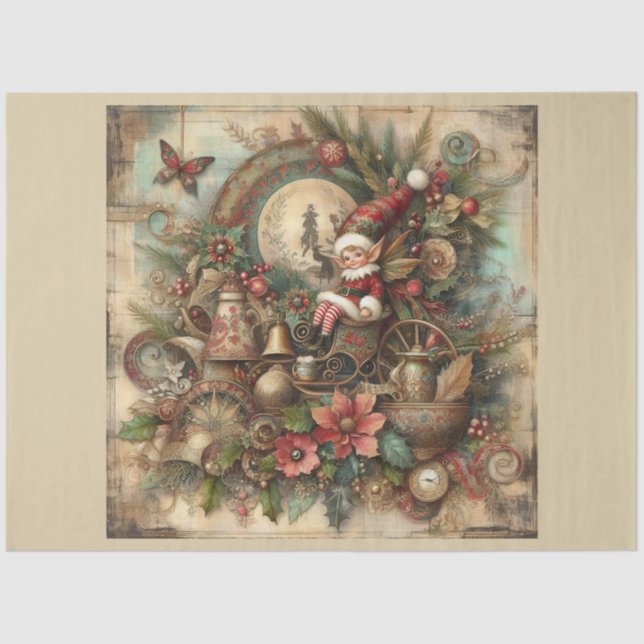 Papel De Seda Natal Passado - Série Design 17 (Frente )