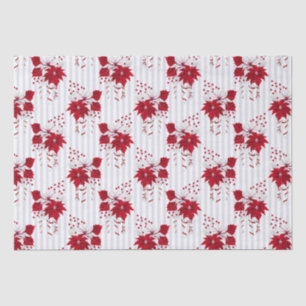 Papel De Seda Natal Peppermint Poinsettia de Bengala Azevinho