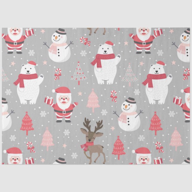 Papel De Seda Natal Polar Bear Series Design 10 (Frente )