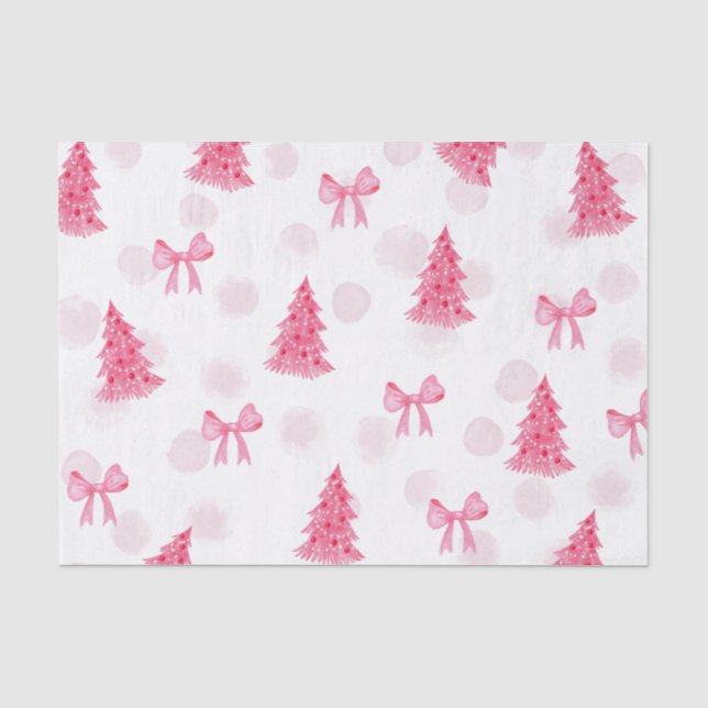 Papel de Seda Natal Rosa  (Frente )