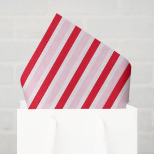 Papel De Seda Natal Rosa Vermelho Listrado Moderno