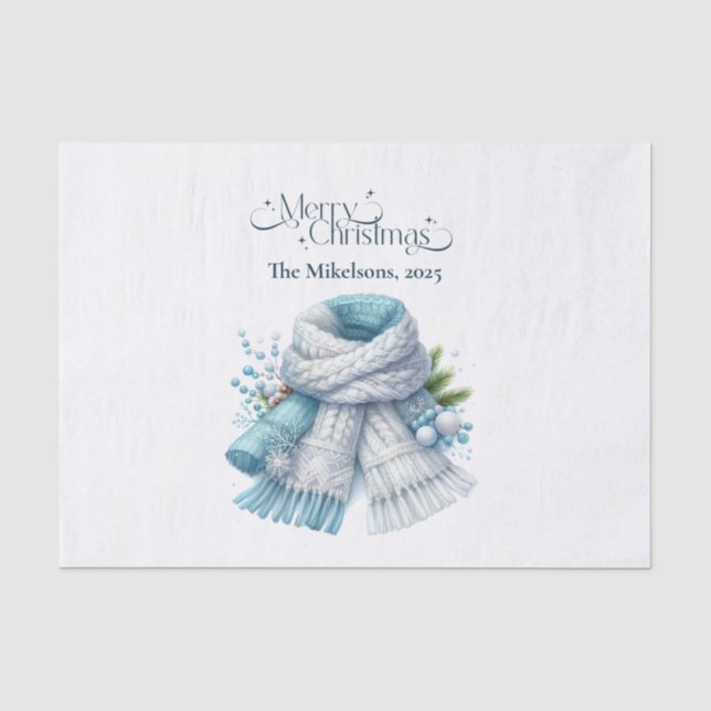Papel De Seda Natal Russo Cozy Azul (Frente )
