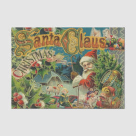 Papel De Seda Natal Santa Claus Arte Antiquada