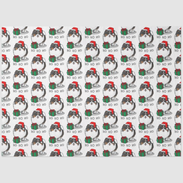 Papel De Seda Natal Santa Hat Pomeraniano (tricolor) (Frente )