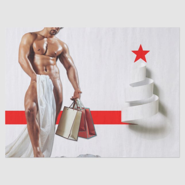 Papel De Seda Natal SlipperyJoe apresenta uma estrela vermelha s (Frente )