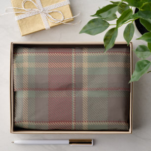 Papel De Seda Natal Tartan Brick Red Green ID1141A