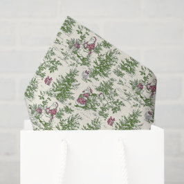Papel De Seda Natal Toile de Santa Vermelho e Verde