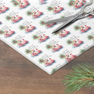 Papel De Seda Natal Tropical de Praia Engraçado do Papai Noel