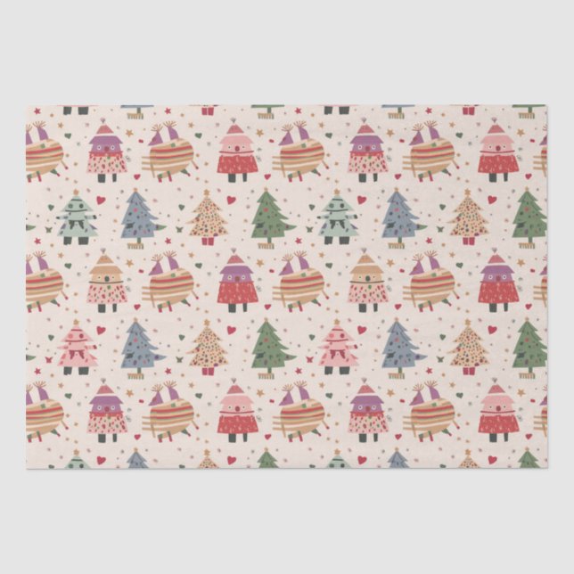 Papel De Seda Natal único e caprichoso  (Frente )