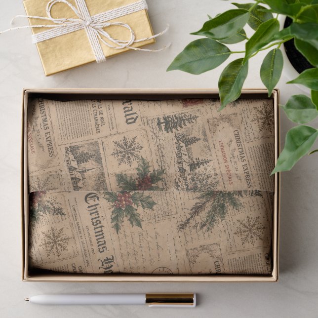 Papel De Seda Natal Vintage  (Presente)