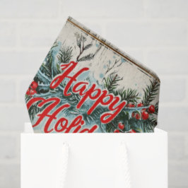 Papel De Seda Natal Vintage Retrô: Yuletide Meados do Século 2