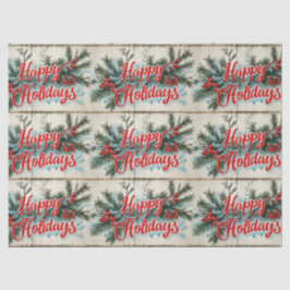 Papel De Seda Natal Vintage Retrô: Yuletide Meados do Século 2