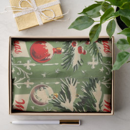 Papel De Seda Natal Vintage Retro: Yuletide Meados do Século 3