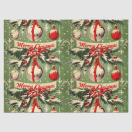 Papel De Seda Natal Vintage Retro: Yuletide Meados do Século 3