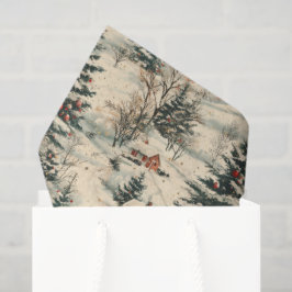 Papel De Seda Natal Vintage Rústico Feriado