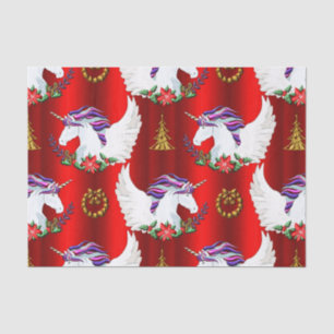 Papel De Seda Natal voado do vermelho do unicórnio