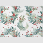 Papel De Seda Natal Wreathes Winter Berries White Christmas<br><div class="desc">Adicione um toque de charme clássico de feriado ao seu presente embrulhando com este belo papel de tecidos de Natal. A design apresenta um fundo branco nítido, adornado com um padrão delicioso de mortes de Natal, verde-luxuosa e amoras vibrantes de inverno. Esta combinação de eternos incorpora a magia e elegância...</div>