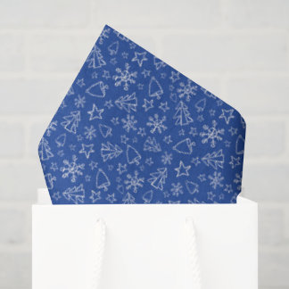 Papel de seda natalino azul escuro