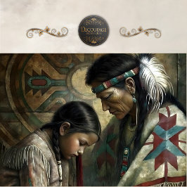 Papel De Seda Native American Elder & Child Prayer Decoupage