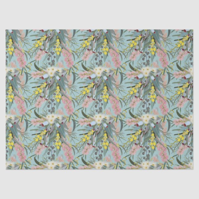 Papel De Seda Native Bush Blooms Summer Blue (Frente )