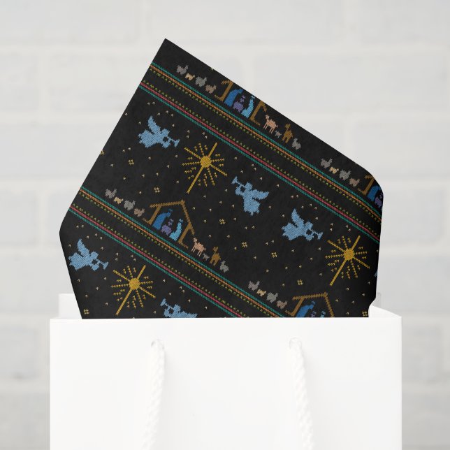 Papel De Seda Natividade Feia de Natal Cristo Deus (Sacola de presentes)