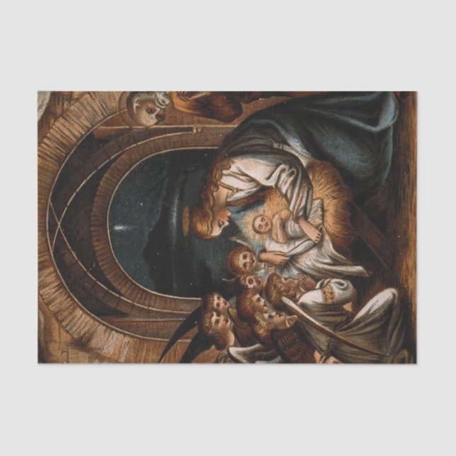 Papel De Seda Natividade Nascimento de Jesus Cristo Angela Mãe M (Frente )