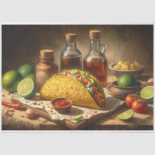 Papel De Seda Natureza-Morta de Taco Inspirada em Vintage Decoup