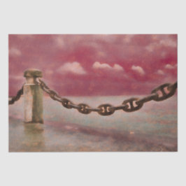 Papel De Seda Náutico Verão Praia Frente Cor Marrom Rosa