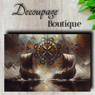 Papel De Seda Navegação pela Bússola Viking Decoupage