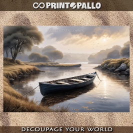 Papel De Seda Navio rastejado na lama ao amanhecer