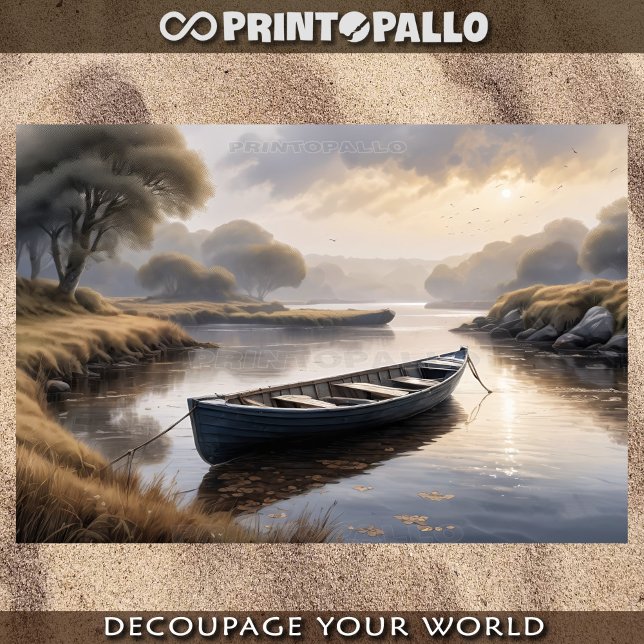 Papel De Seda Navio rastejado na lama ao amanhecer (Criador carregado)