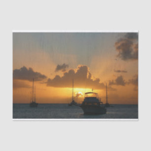 Papel De Seda Navios e paisagens tropicais