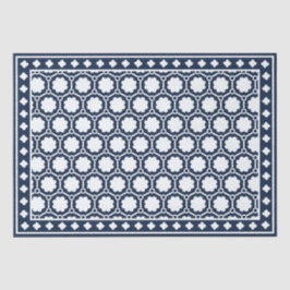 Papel De Seda Navy Blue Modern Bone Inlay Decoupage Paper