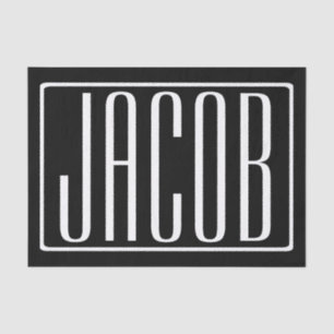 Papel De Seda Negrito e Moderno Seu Nome ou Palavra   Branco A P