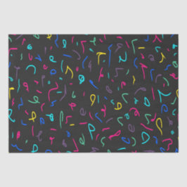 Papel De Seda Neon Bright Marks on Black