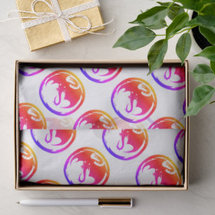 Papel De Seda Neon Dragon - white paper médio