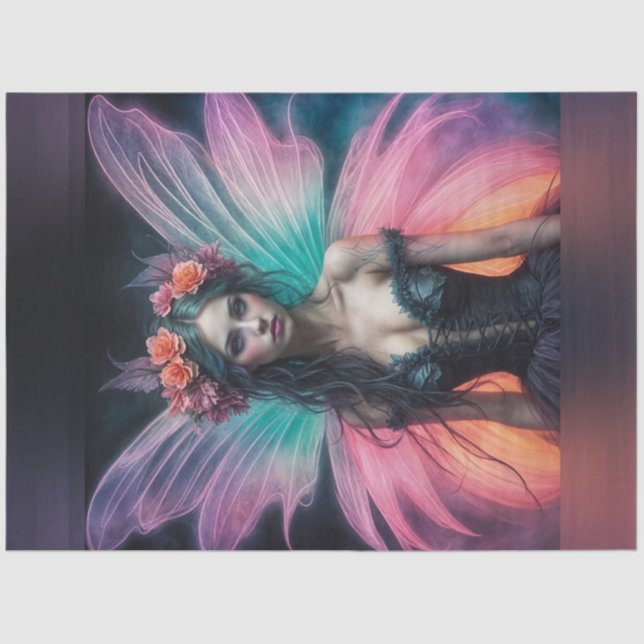 Papel De Seda Neon Festival Summer Fairy Decoupage Paper (Frente )