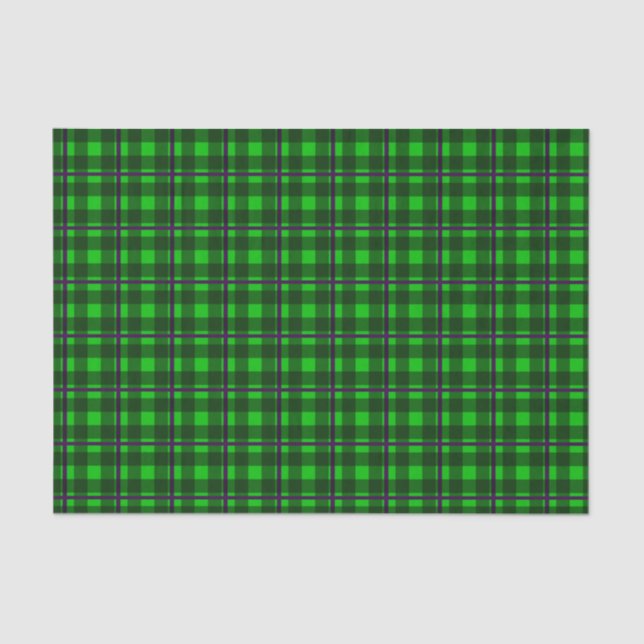 Papel De Seda Neon Green & Purple Tartan 01 (Frente )