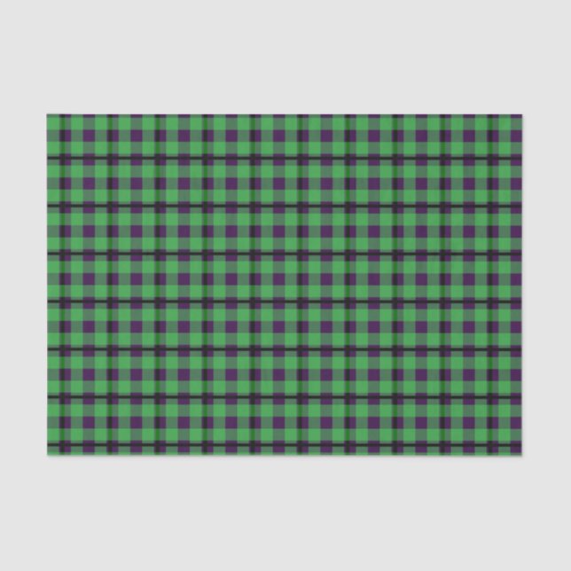 Papel De Seda Neon Green & Purple Tartan 03 (Frente )