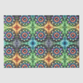 Papel De Seda Neon Mandala - Retromoderno Celestial