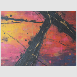 Papel De Seda Neon Shatter: Decoupage de Fluxo de Abstrato Fratu