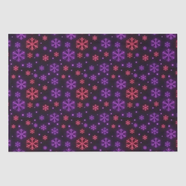 Papel De Seda Neon Snowflakes (Frente )