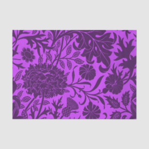 Papel De Seda Néon venenoso e padrão floral roxo escuro