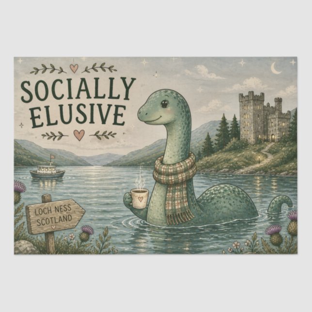 Papel De Seda Nessie Esquiva Socialmente Críptico Aconchegante L (Frente )
