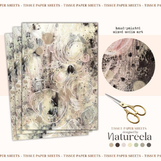 Papel De Seda Neutral Beige Gray Abstract Decoupage Tissue Paper
