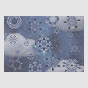 Papel De Seda Neve Azul
